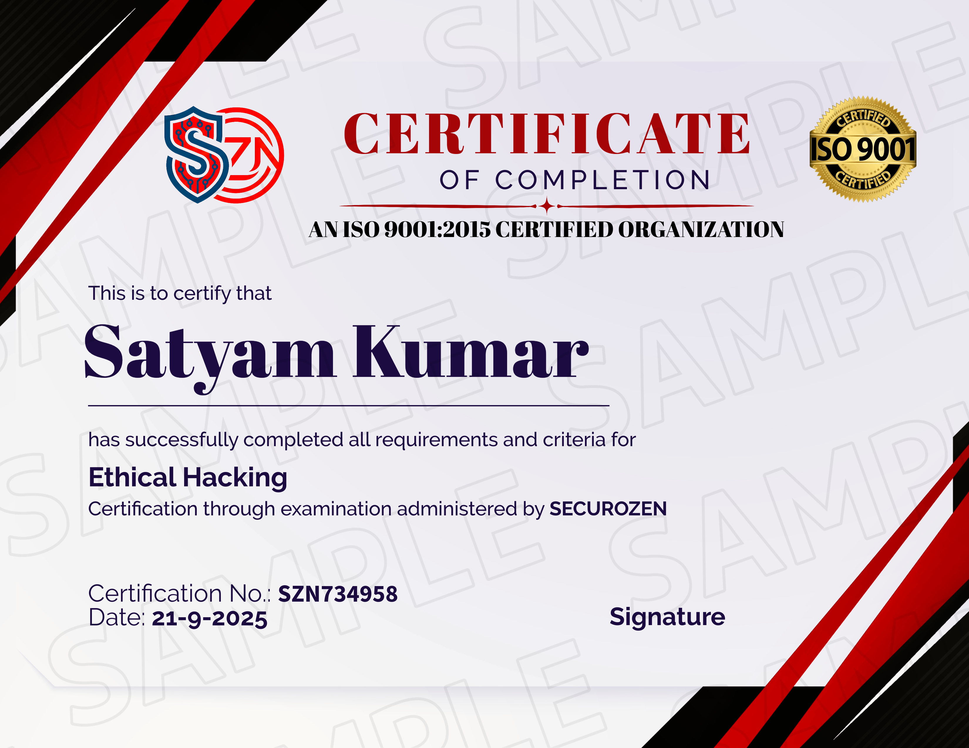 Certificate Preview